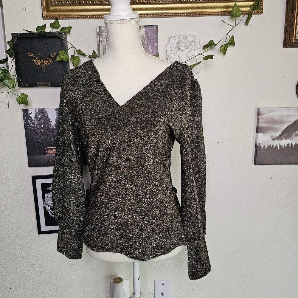 Alex & Parker Metallic Black Women's Blouse